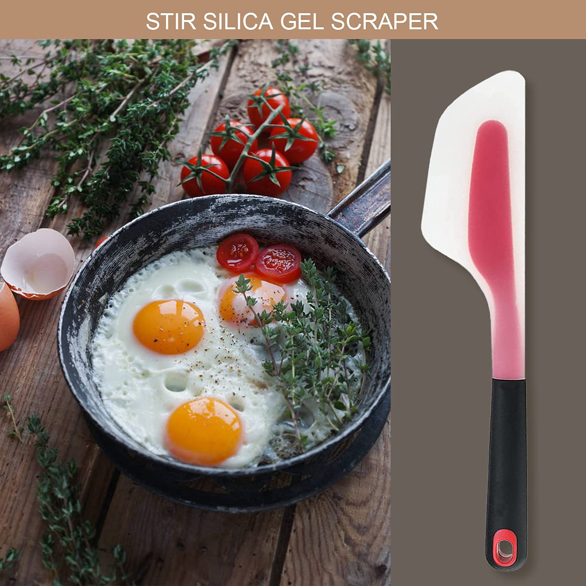 DOERDO 2 Stück Omelett-Spatel Küche Omelettwender Silikon Pigment Schaber Falten Omelettwender für Küche Omelett Pfannkuchen