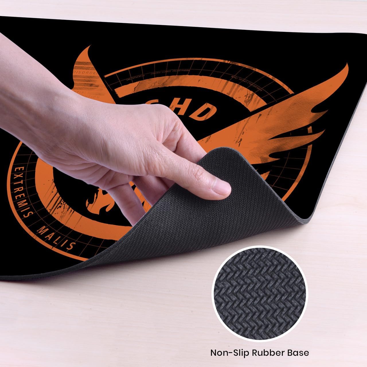 Head Case Designs Officially Licensed Tom Clancy's The Division Logo Black Graphics 37.4 x 15.75 x 0.16 inches (900 x 400 mm) - XL Gaming Office Desk PC Keyboard Mouse Mat Pad