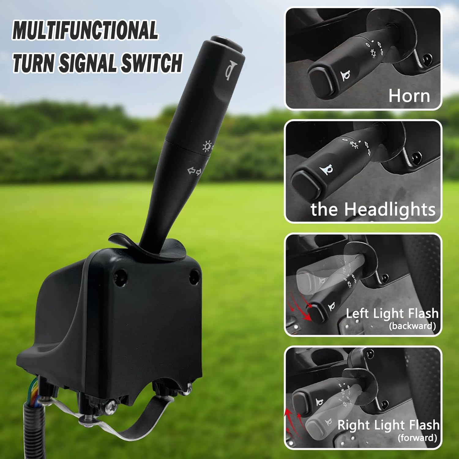 Golf Cart Turn Signal Kit for Club Car Precedent and Tempo,9-Pin Plug Upgrade Replaces Wiring Harness Kit with Horn Brake Light Switch,12V Plug and Play Time Delay Brake