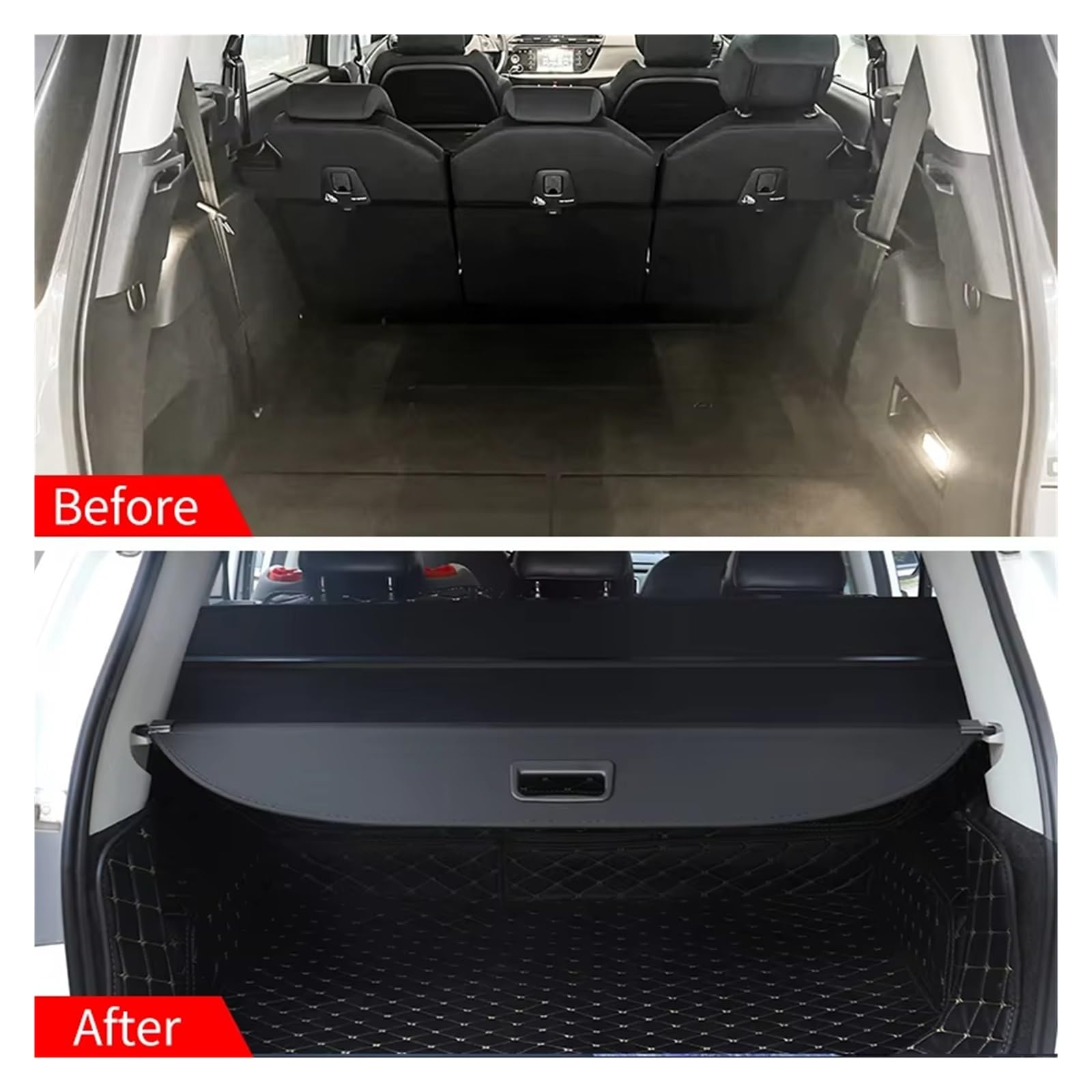 Cubiertas Carga Automóviles para Citroen para Grand para C4 para Picasso 7 Plazas 2014-2018 Cubierta Carga Maletero Retráctil Escudo Anti-Peeping Privacidad Pantalla Retráctil(Fibra de Carbon)