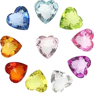 jojofuny 10pcs Gems Toys Acrylic Heart Treasure Gemstones Diamond Treasure Gems Diving Gem Pool Toy for Wedding Birthday Decorations (Assorted Color)