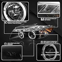 Vista 3 de Autozensation Compatible con BMW E90 serie 3 de 4 puertas Sedán 2006-2008, juego de faros izquierdo + derecho, faros de proyector LED de tira negra