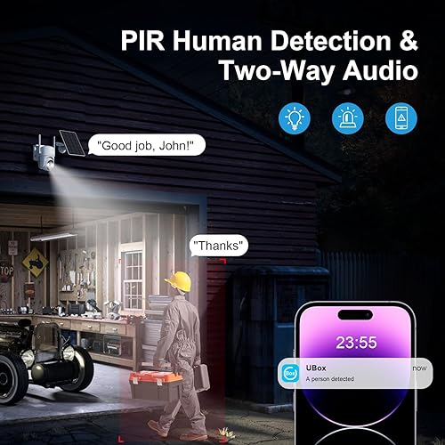 Miniatura 3 de Cámara de seguridad celular 4G LTE para exteriores, sin cámara de seguridad WiFi alimentada por energía solar, cámara de seguridad inalámbrica de