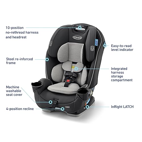 Miniatura 7 de Graco Slimfit - Asiento convertible 3 en 1 para automóvil  Diseño delgado y cómodo que ahorra espacio en tu asiento trasero, Darcie
