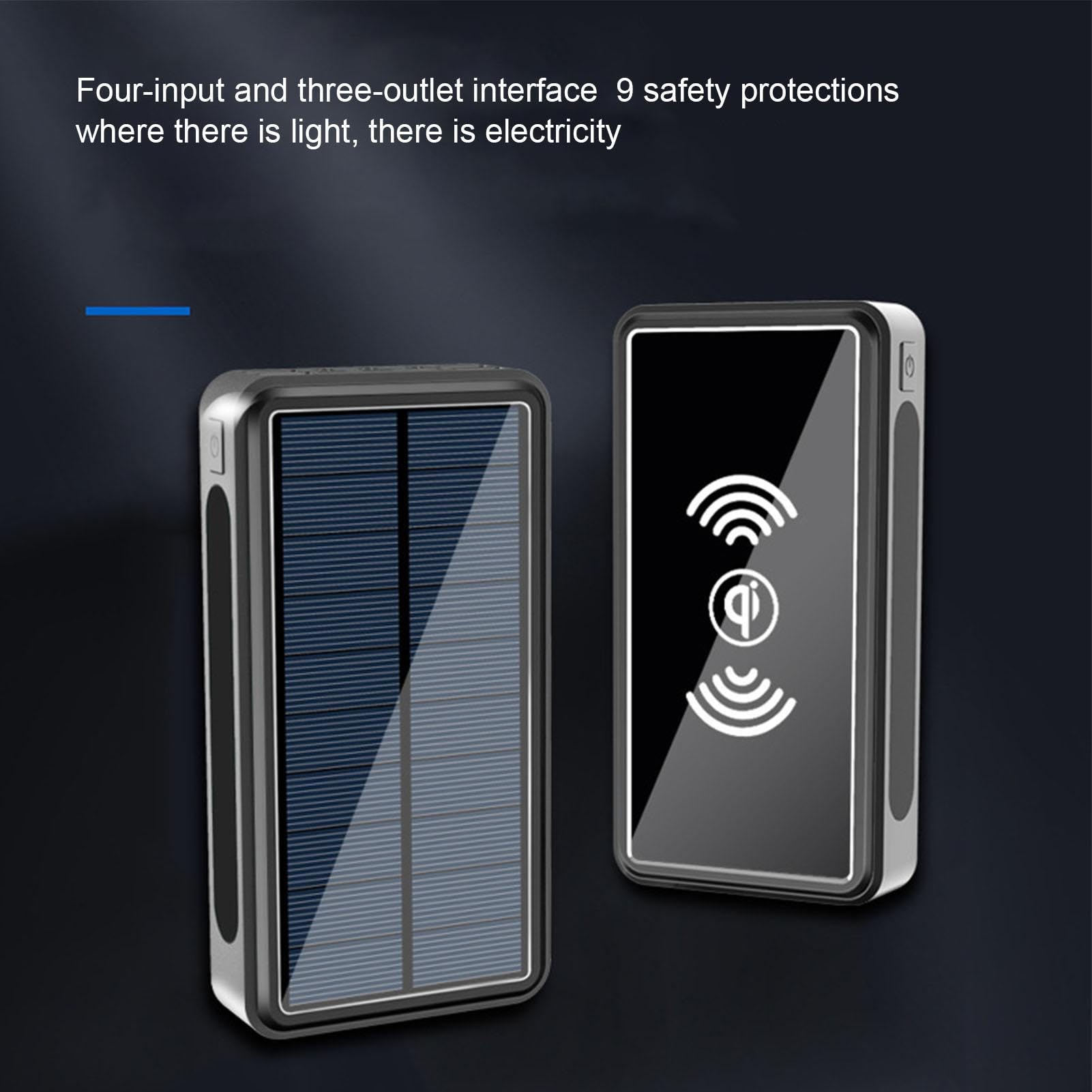 Banca di energia solare-30.000 mAh Batteria esterna, luce LED