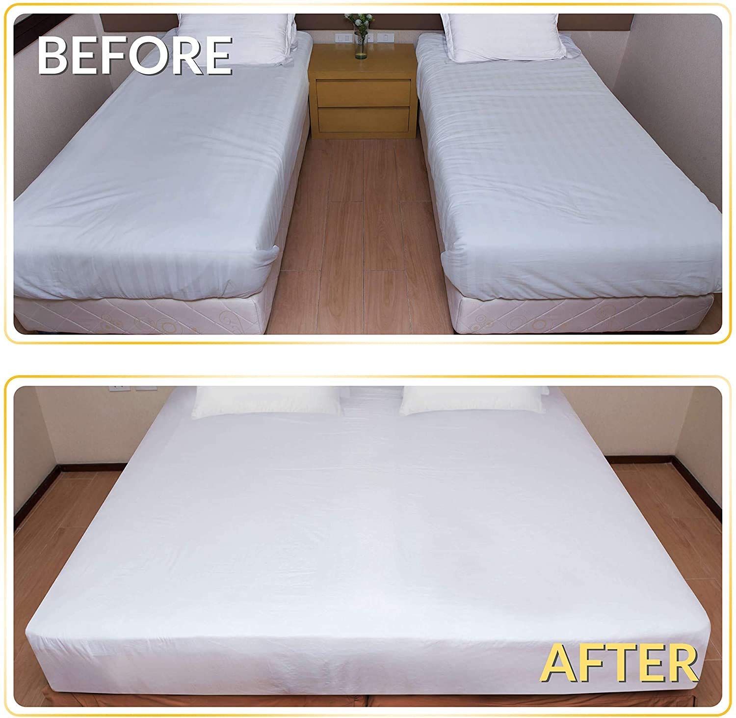 Sleep Bed Bridge Twin to King Converter Kit (Extra Wide) Twin Bed