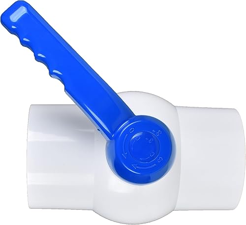 Válvula de bola de PVC de 1 pulgada (paquete de 2), válvula de bola de cierre roscada (NPT) con mango fácil de girar y excelente, clasificado a 150