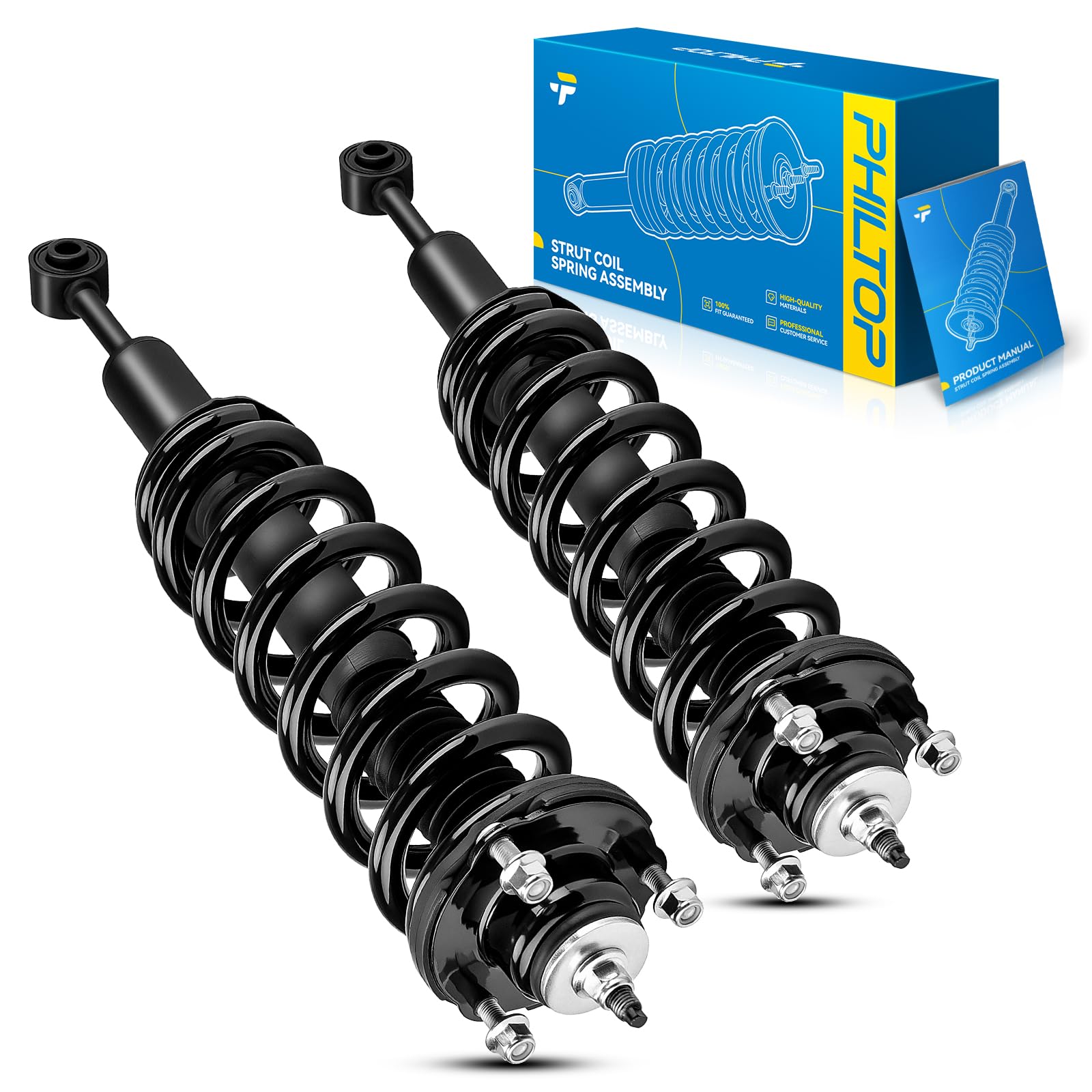 PHILTOP Front Struts for 2003-2023 4Runner, 2 Pcs Struts with Coil Spring