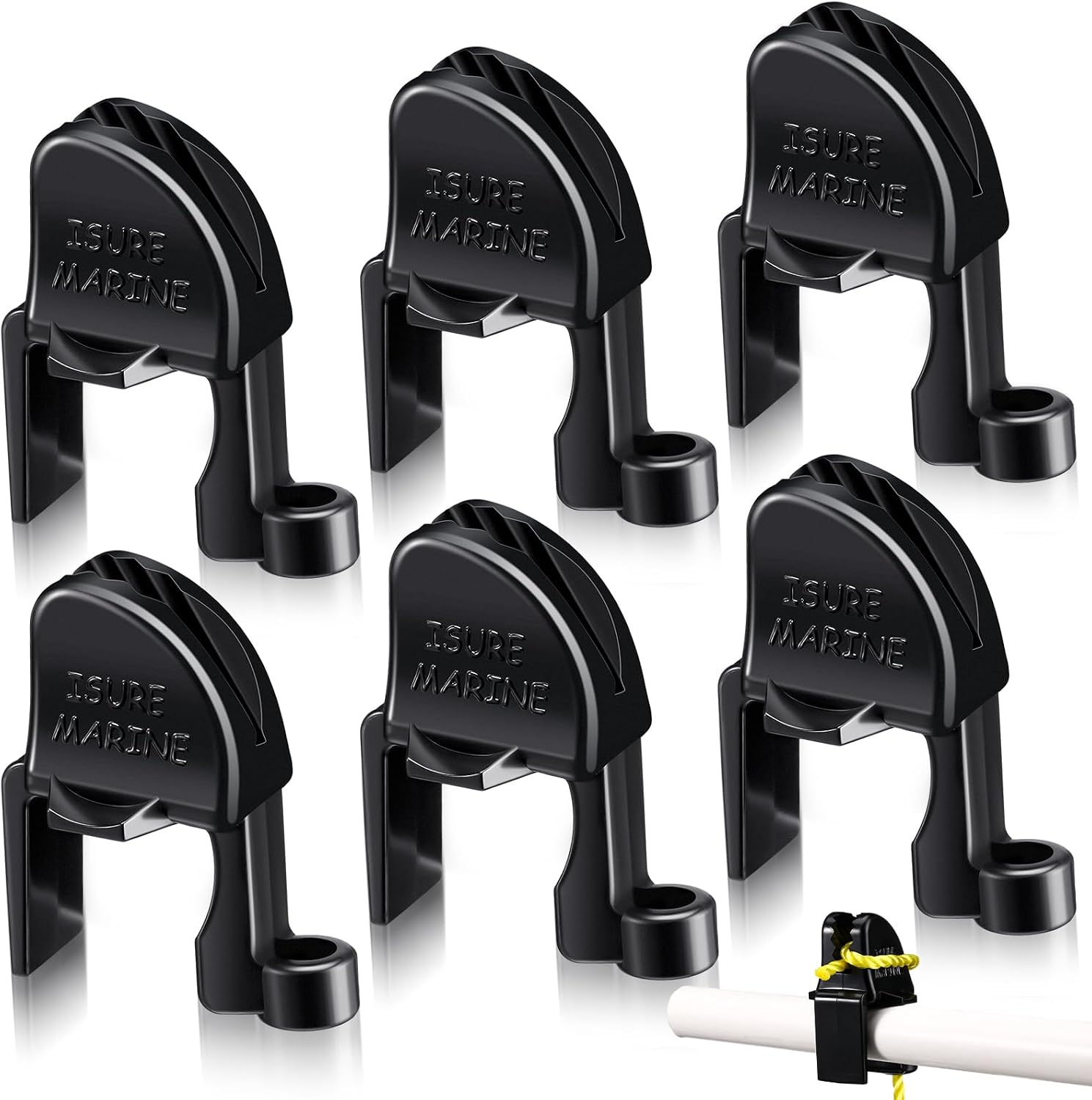 Pack of 6 Boat Fender Clips Quick Adjust Pontoon Rail Fender Hanger