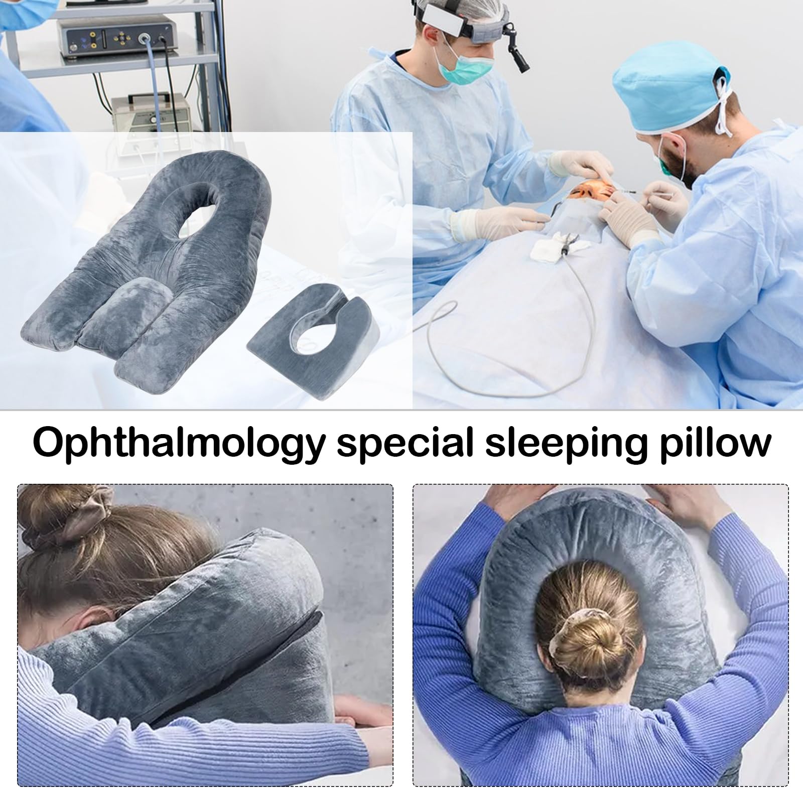 Cuscino, Cuscino Per Dormire con Foro Cuscino Massaggiante con Staffa di Supporto in Spugna Poggiatesta Per Interventi di Vitrectomia Pazienti Sottoposti a Rimozione Della Retina