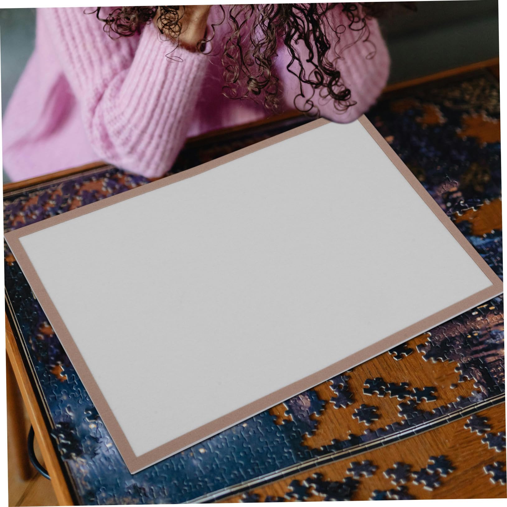 Tappetino per Puzzle Pieghevole Cornice 60x40 Cm in Poliestere | Capacità Fino a 500 Pezzi, Struttura Telaio Sicuro, per Puzzle e Crafts
