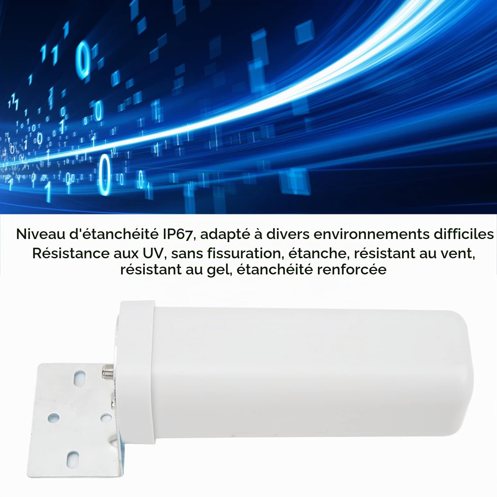 KJ‑028 Antenne TV Extérieure Antenne Omni Barrel Antenne à Gain élevé Extérieure IP67 Étanche 5V 25dBi Antenne TV à Signal HD 1080P à Gain élevé