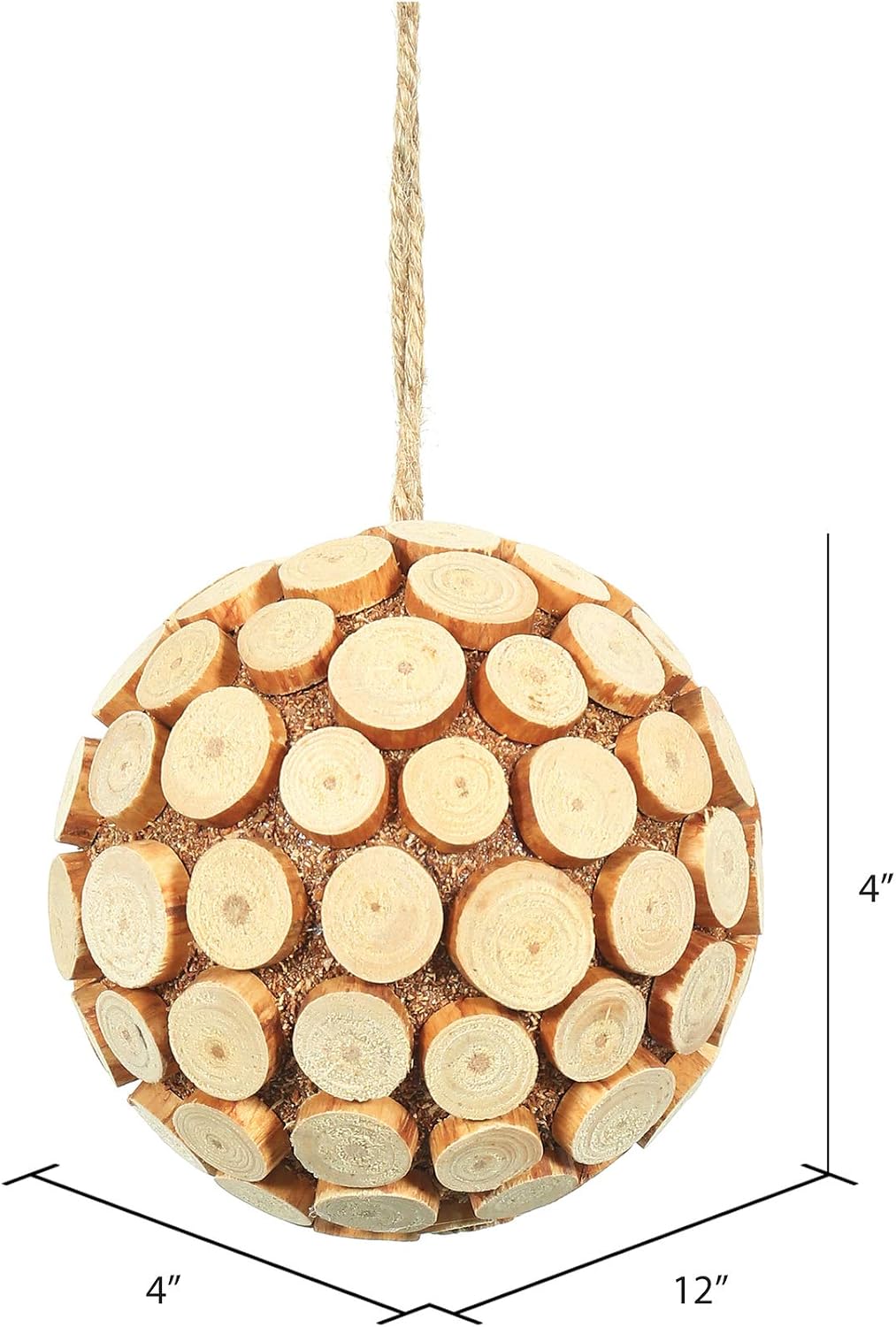 Vickerman 4" Pine Chip Ball Ornament, 3 per Box