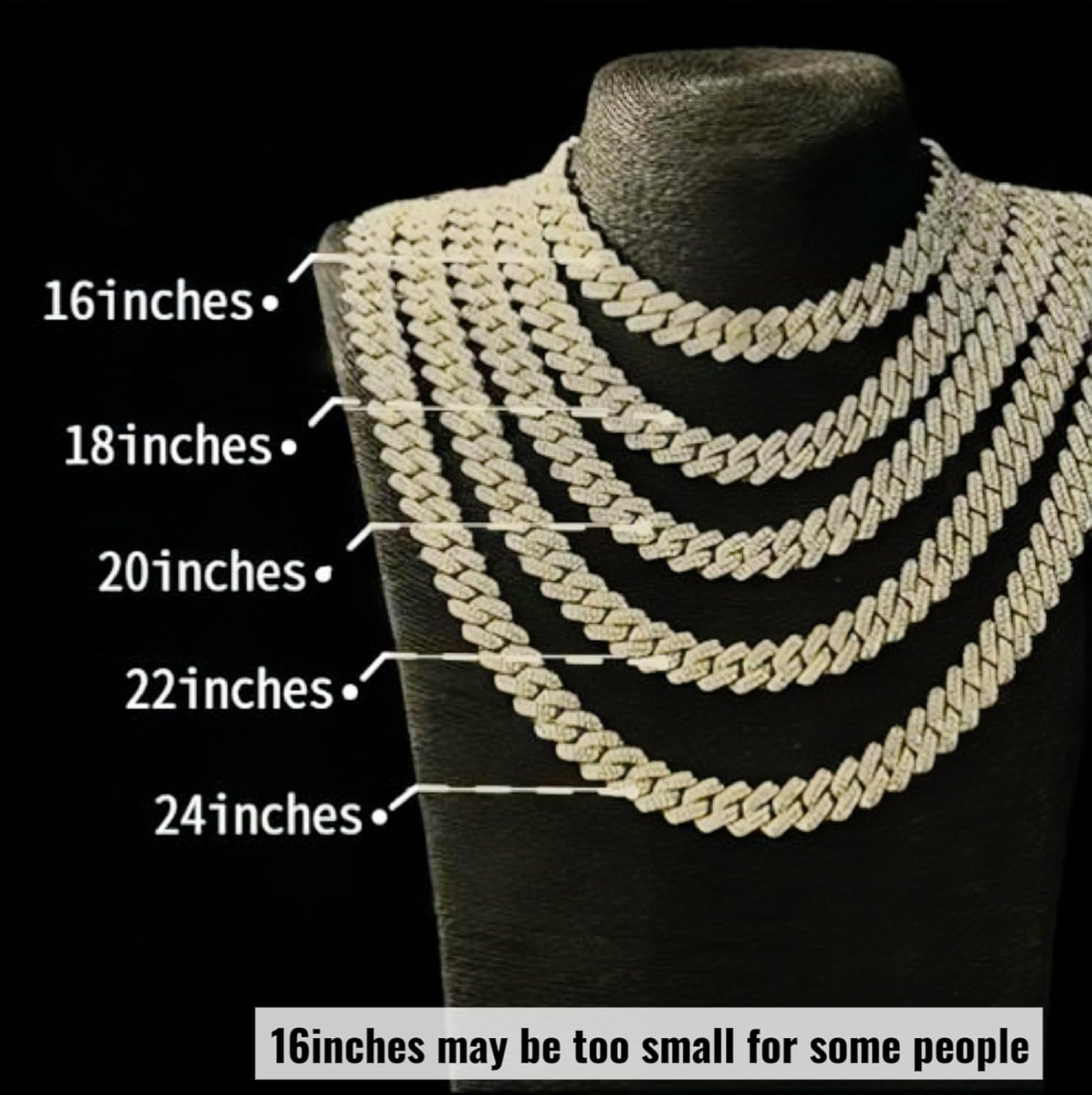 Mens Cuban Link Chain Iced Out Miami Cuban Necklace Silver/Gold/Rose Gold Bling Diamond Chains Hip Hop Jewelry Gift for Men Women 16-24inches - Image 6