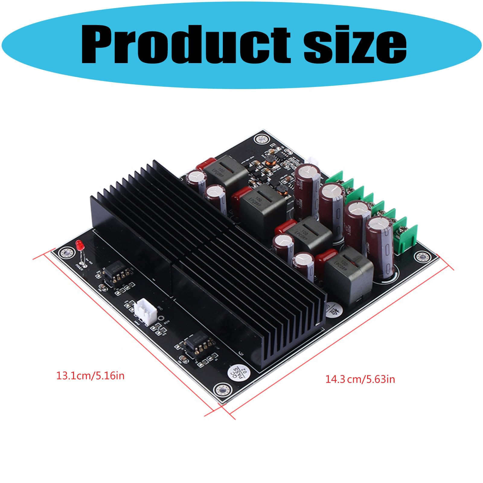 Placa de amplificador de alta fidelidad, amplia frecuencia, 20 Hz a 30 kHz, doble centro, 600 W de potencia de salida, baja deformación para un sonido excelente, amplificador doble de alta