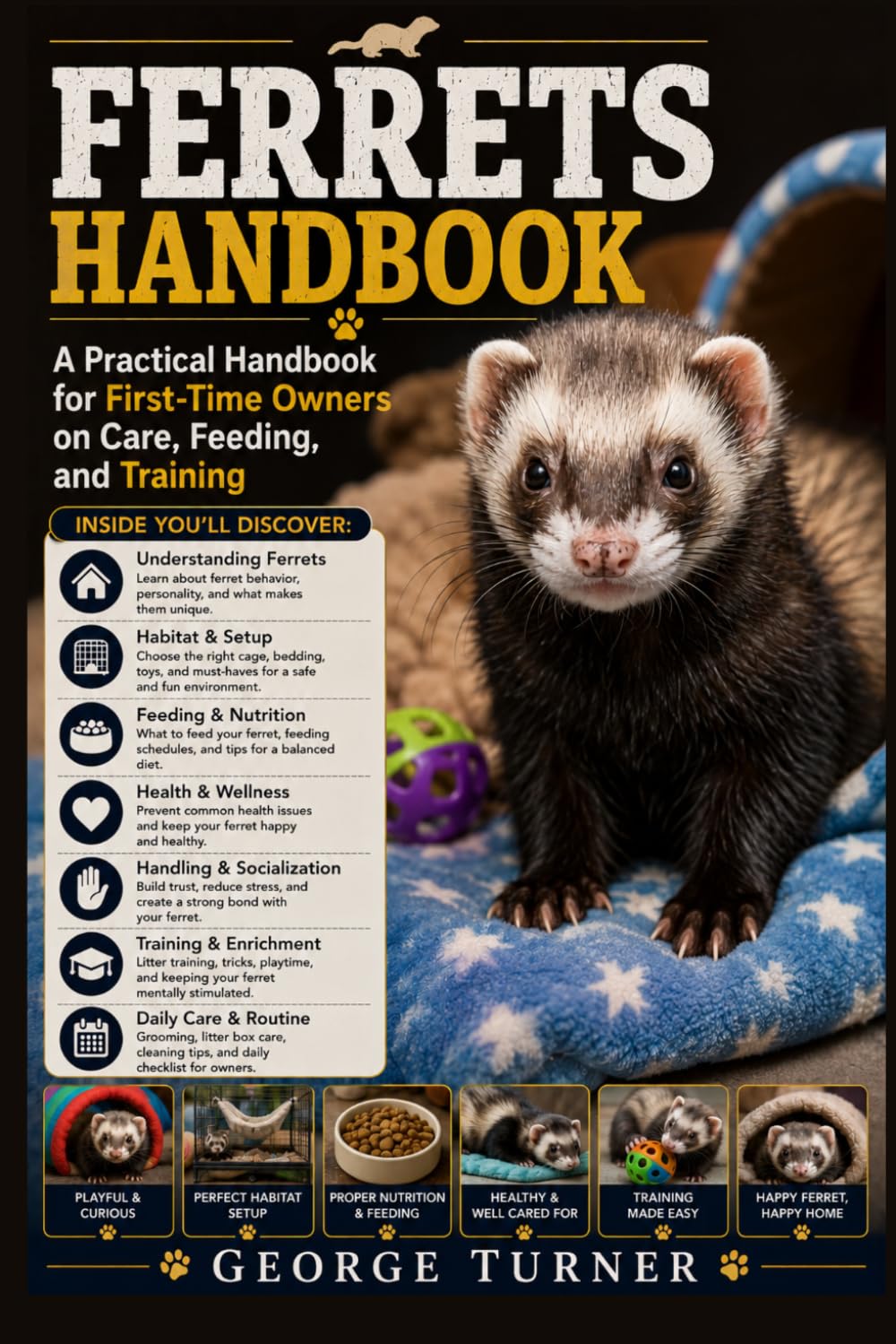 Ferrets Handbook: A Practical Handbook for First-Time Owners on Care, Feeding, and Training