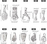 Vista 5 de SUPERFINDINGS 10 Styles 40Pcs Pinch Clip Bail Clasps Brass Pinch Clips 12/13/16.5/17/24mm Bail Clasp Dangle Charm Bead Pendant for Necklace Jewelry