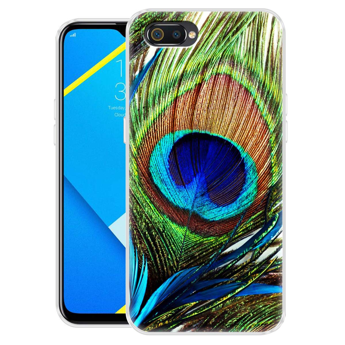 Fashionury Peacock Feather Back Cover for Realme C2 / Printed Designer Silicon Back Cover Case for Oppo Realme C2 (B07S4MJXGN) Amazon Price History, Amazon Price Tracker