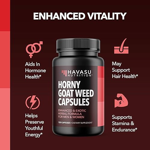 Miniatura 6 de Horny Goat Weed Cápsulas para hombres y mujeres  Rendimiento extra fuerte y apoyo energético con Tongkat Ali, Muira Puama y Saw Palmetto  Suplemento