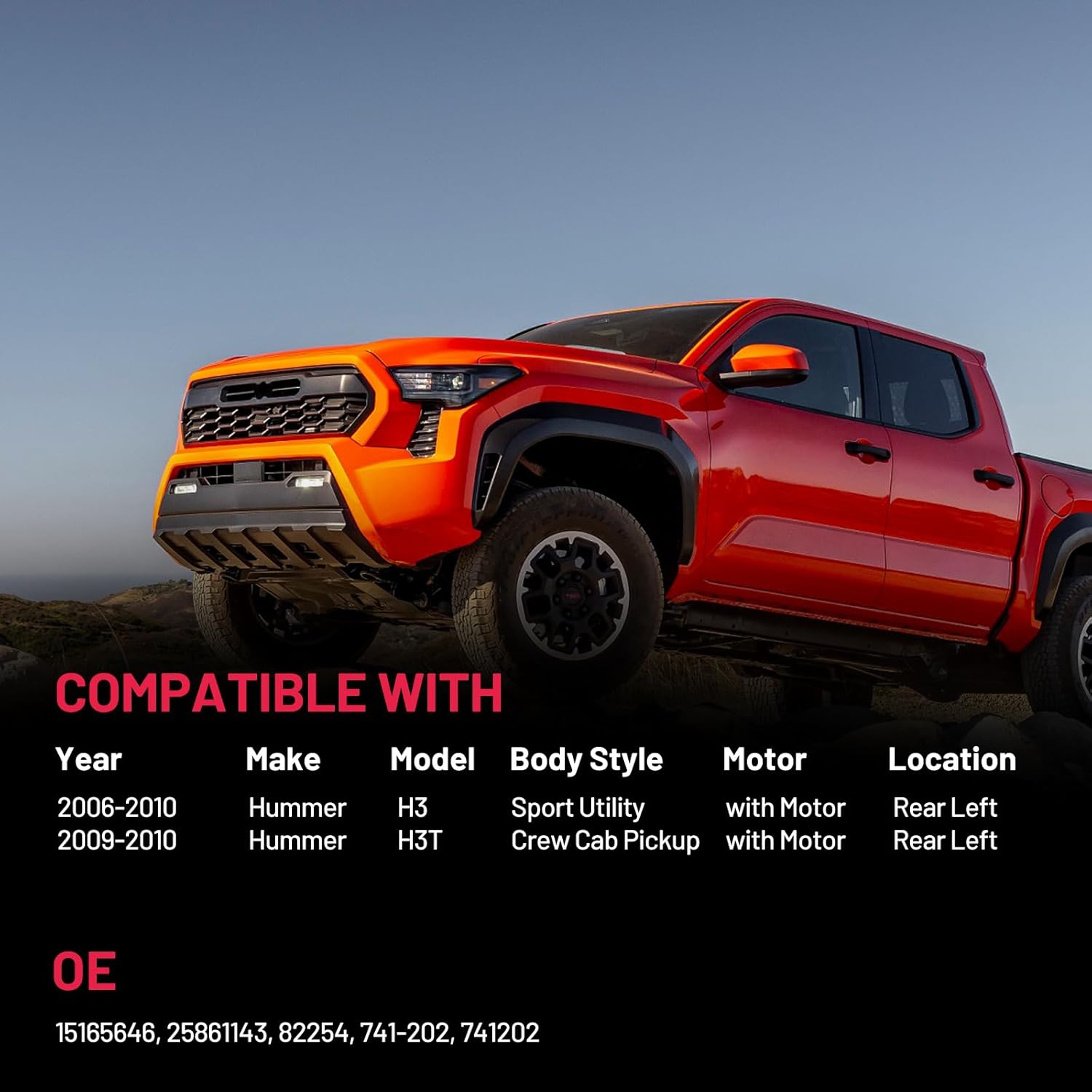 BDFHYK 741-202 Power Window Regulator with Motor Rear Left Compatible with Hummer H3 2006-2010, Compatible with Hummer H3T 2009-2010