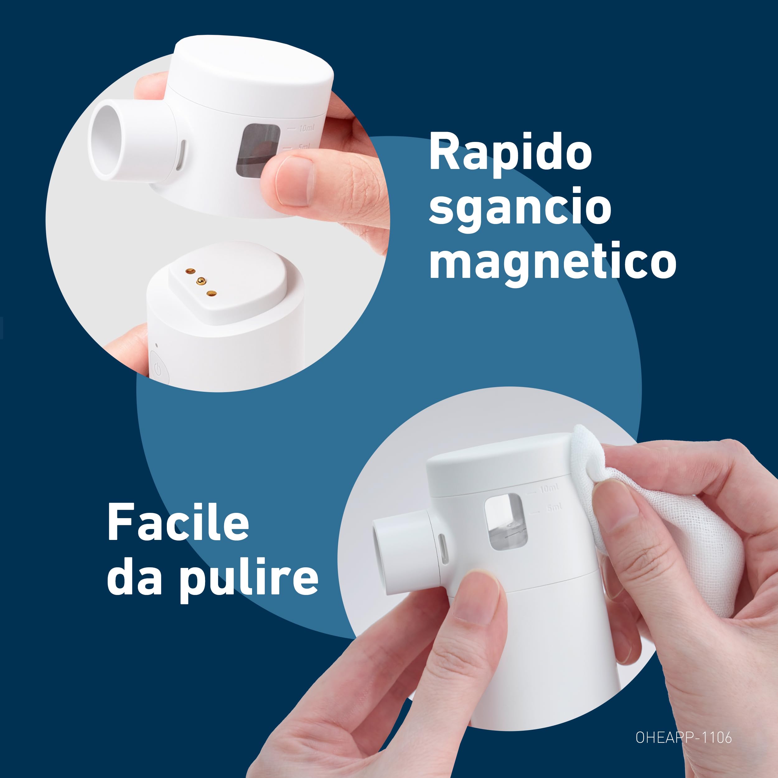 OMRON MicroAir Move Aerosol Mesh Portatile Silenzioso | Macchina Aerosol Adulti Bambini con Maschere e Boccaglio | Ricaricabile USB-C | Design Compatto per Casa e Viaggio