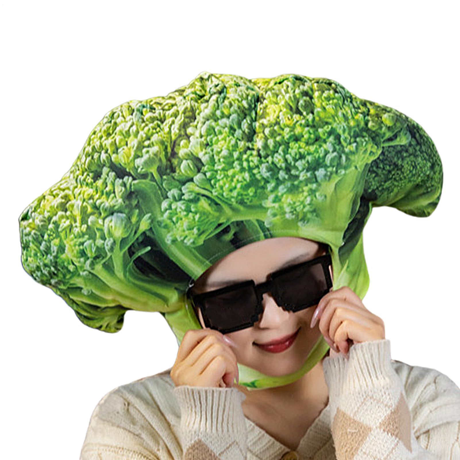 Cartoon Vegetable Hat - 17.35 Inches Plush Headgear Hat Broccoli Dress Up | Funny Hațs Broccoli Costume Headgear Food Costumes For Carnival & Christmas