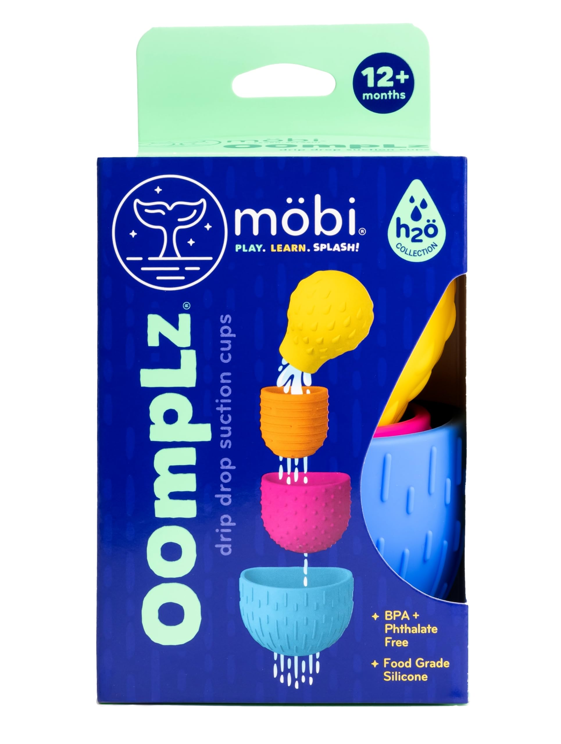 Mobi Oomplz Water Toys - Baby Stacking Cups for Toddlers, Bath Cups, Pool and Tub Toys, Water Play for Babies and Kids, Non Toxic Food Grade Silicone and BPA Free - for Toddlers Ages 1-3