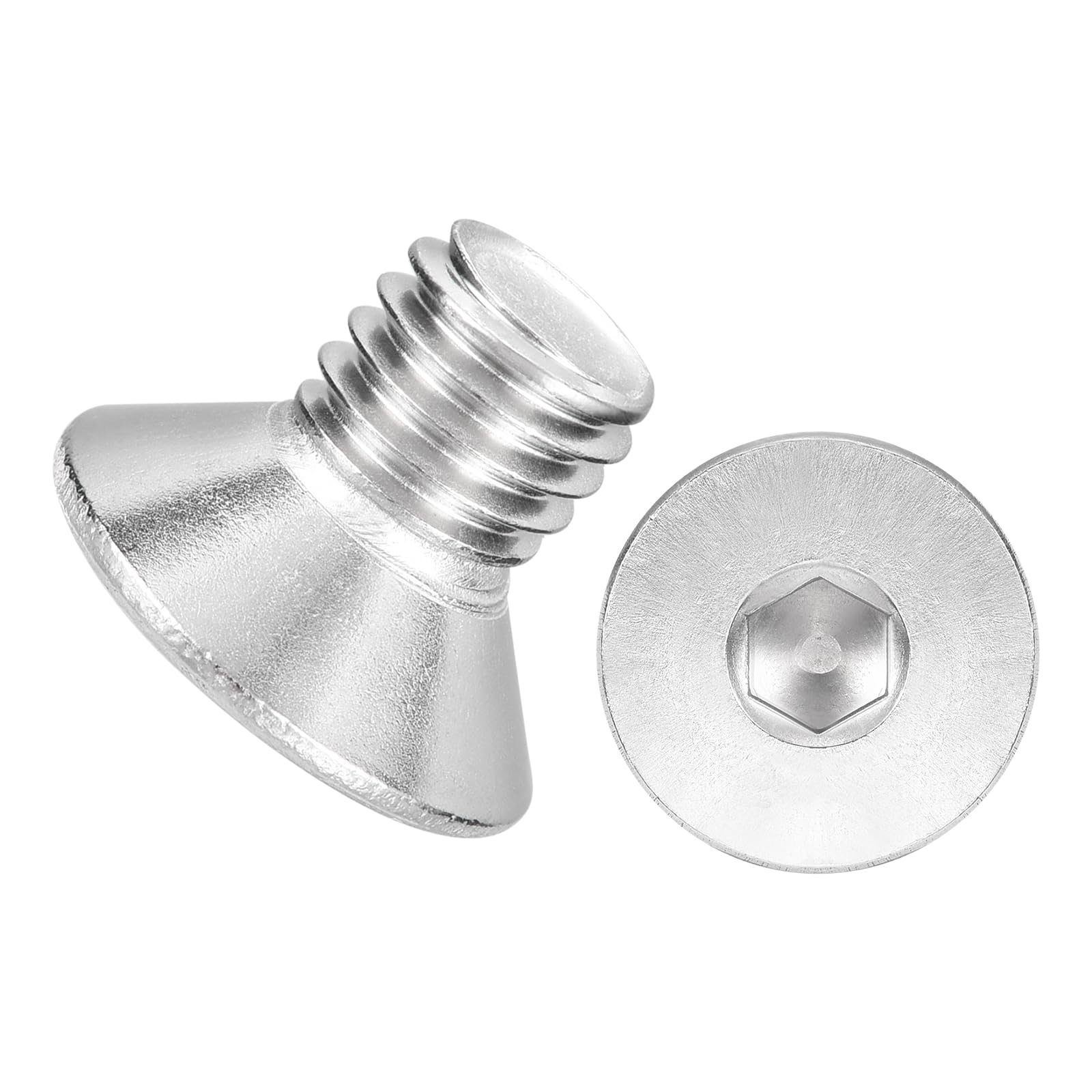 Kozelo 20Pcs Flat Head Socket Cap Screws - [M8x1.25x12mm], 304 Stainless Steel 18-8 Countersunk Bolts, Silver, for Automotive, Furniture Repair, Industrial Equipment & Temporary Fixes — image 1