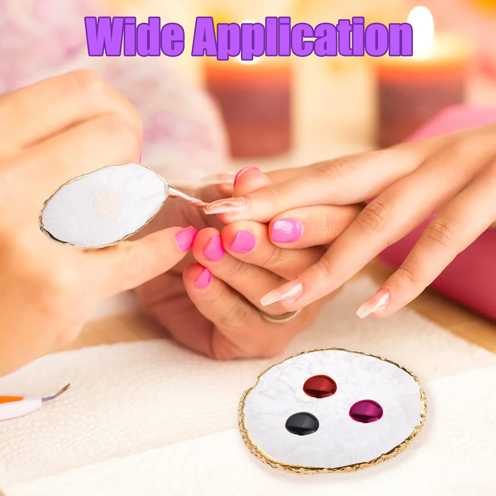 Tavolozza Nail Art In Resina - Per Miscelazione Smalti E Trucco, Design Irregolare, Bianco - Foto 10