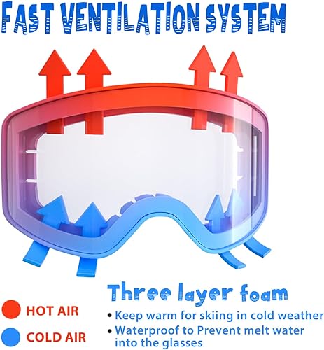 Miniatura 4 de EXP VISION Gafas de esquí y snowboard para padres e hijos, gafas de nieve para hombres, mujeres, jóvenes y niños