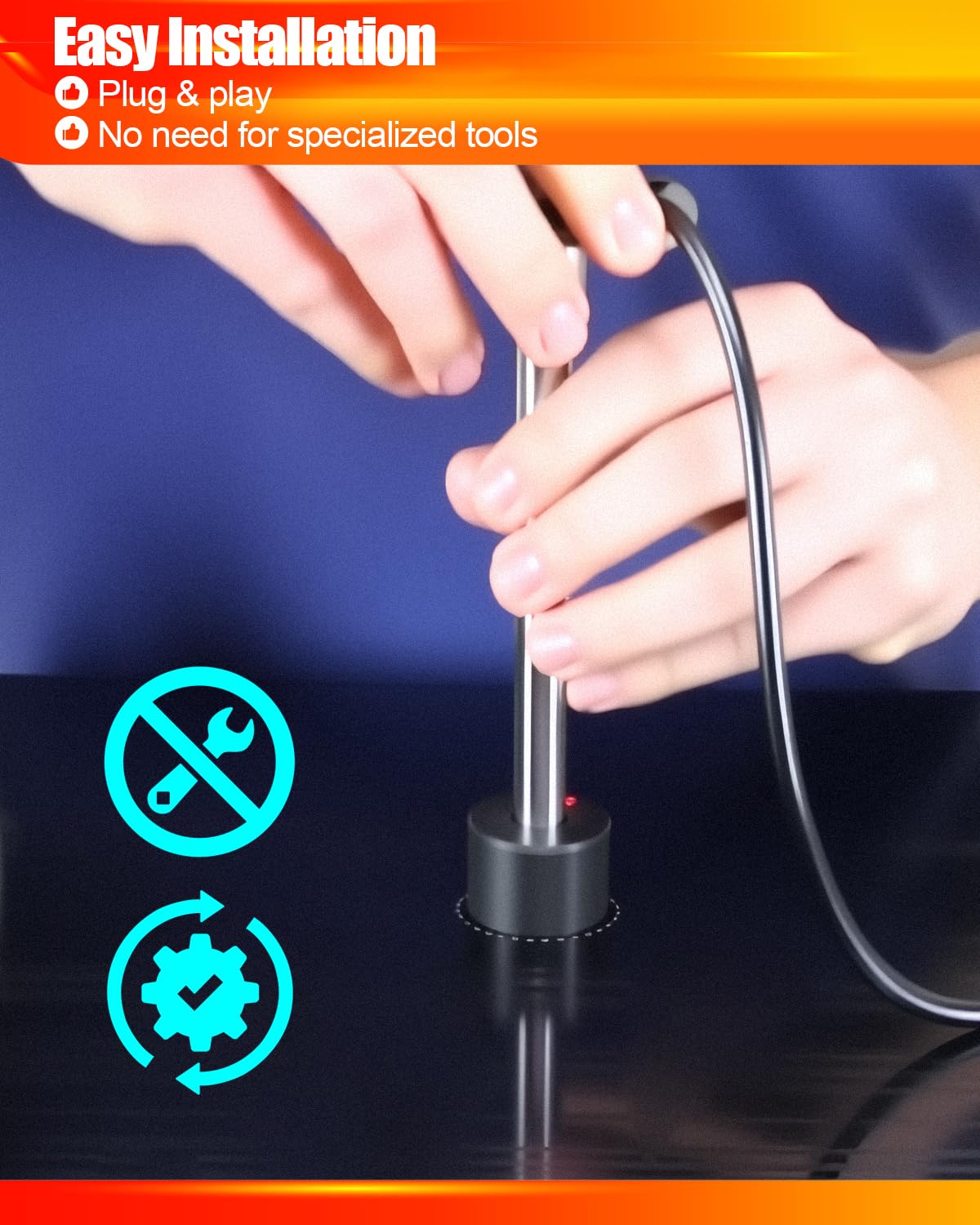 Black Fuel Sending Unit and Gauge Kit for Car Truck Vehicle Stainless Steel Fuel Water Level Sender Unit and Gauge, 240-33ohms 11" (275mm) Boat Marine Fuel Tank Sender