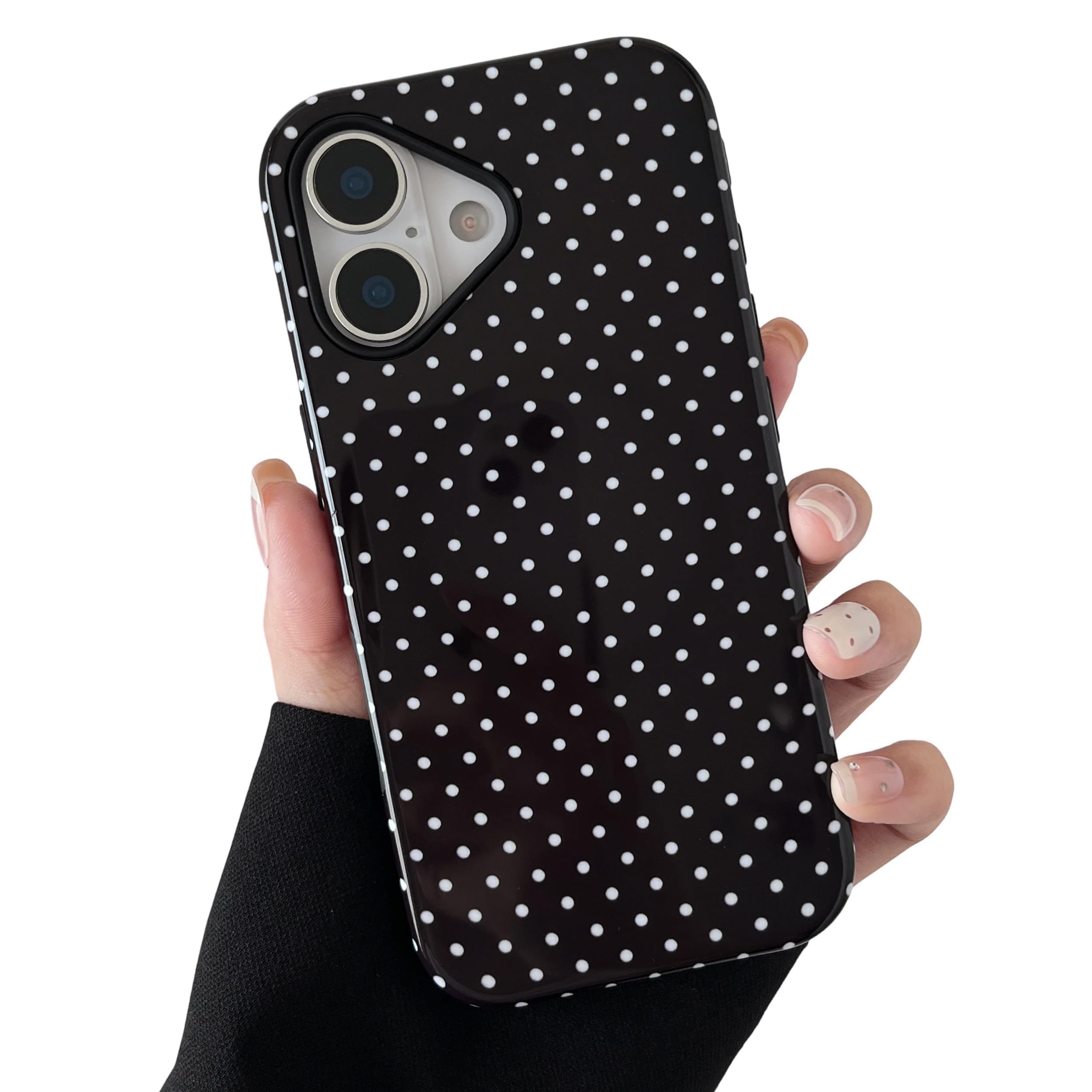 Photo 1 of ZTOFERA Magnetic Case for iPhone 17, Compatible with Magsafe, Polka Dot Aesthetic Phone Case Cute for Girl Women, Hard PC+Soft TPU Protective Phone Cover for iPhone 17-Black