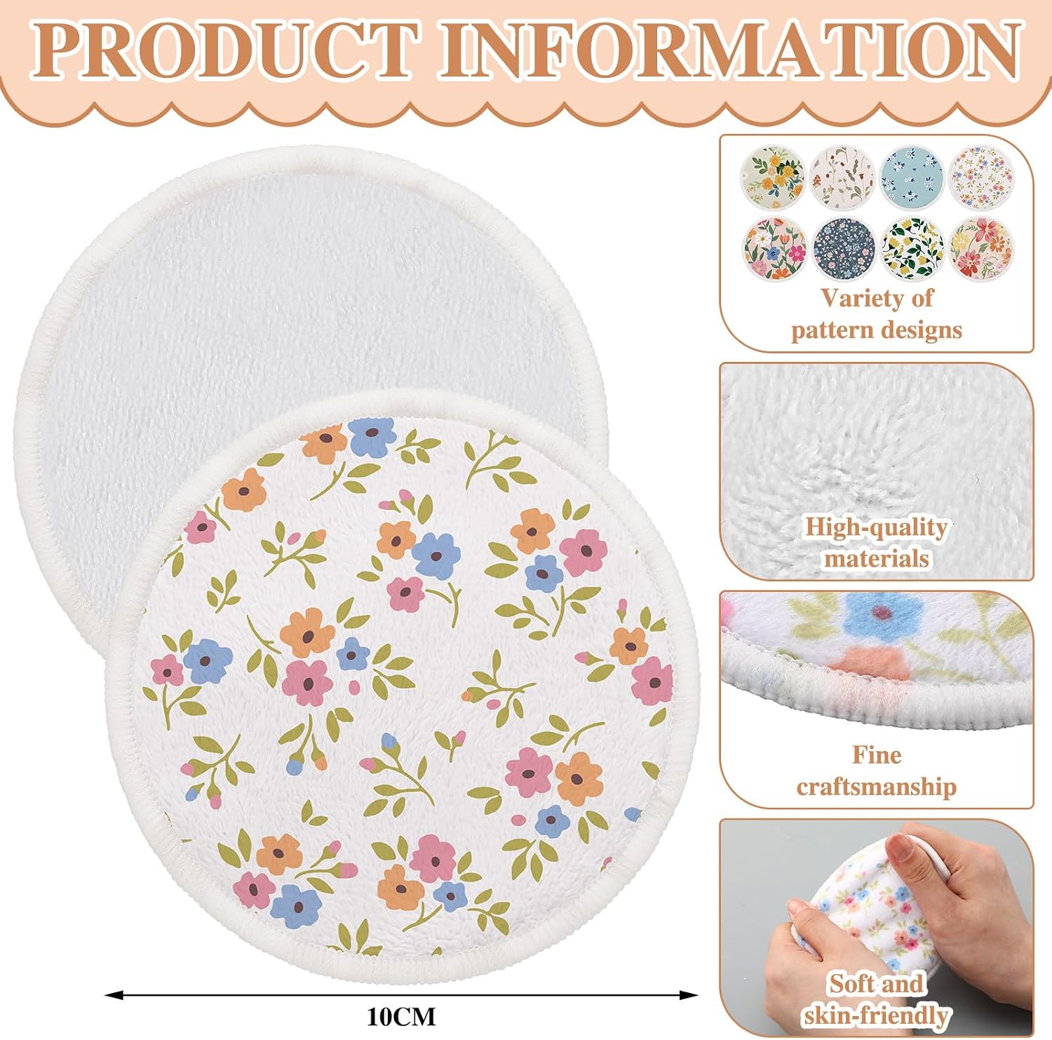 Fanfanwin 24 Pcs Reusable Makeup Remover Pads 4" Microfiber Makeup Cloths