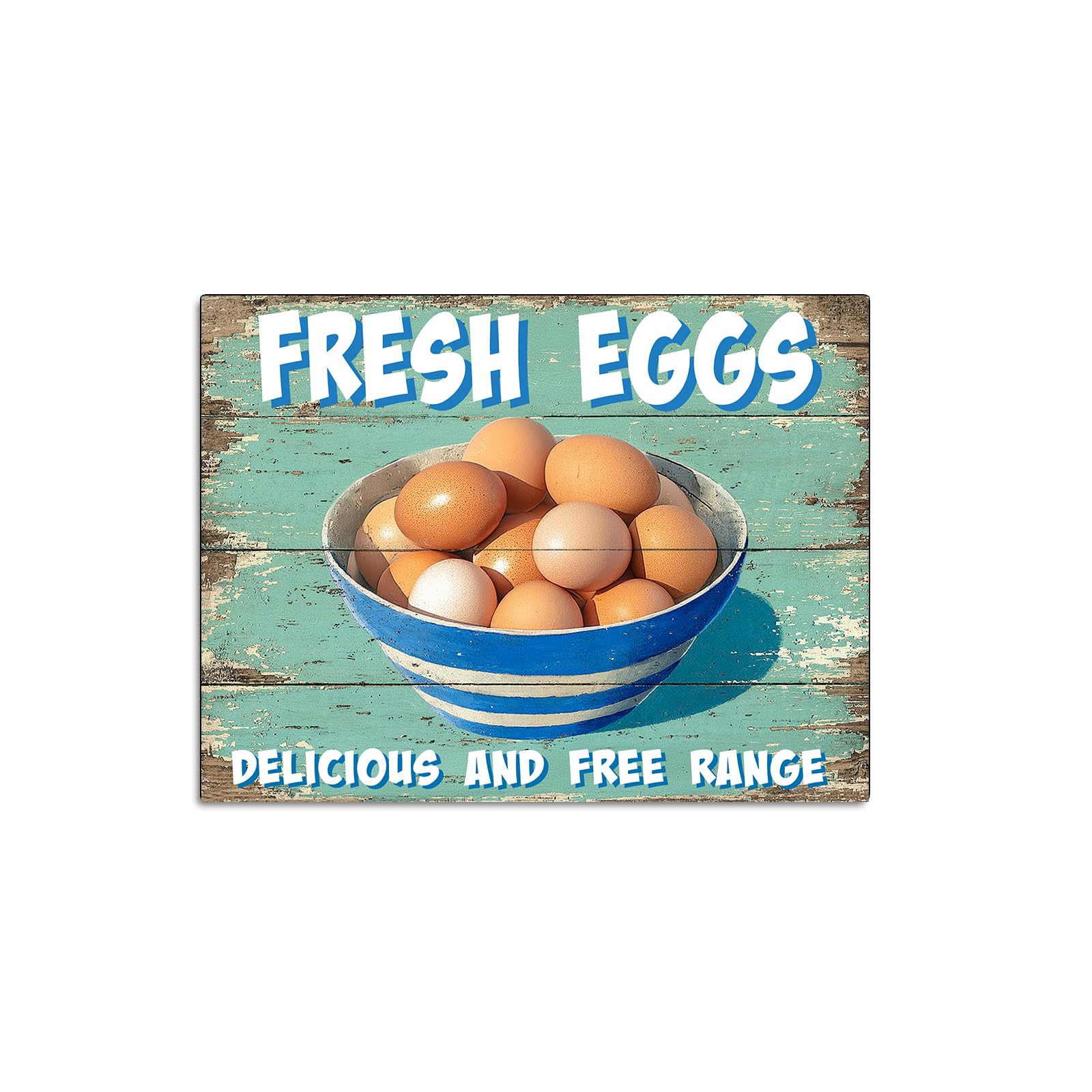 Fresh Eggs Delicious And Free Range Theme Retro style metal tin sign/plaque (10" x 8"), Mixed