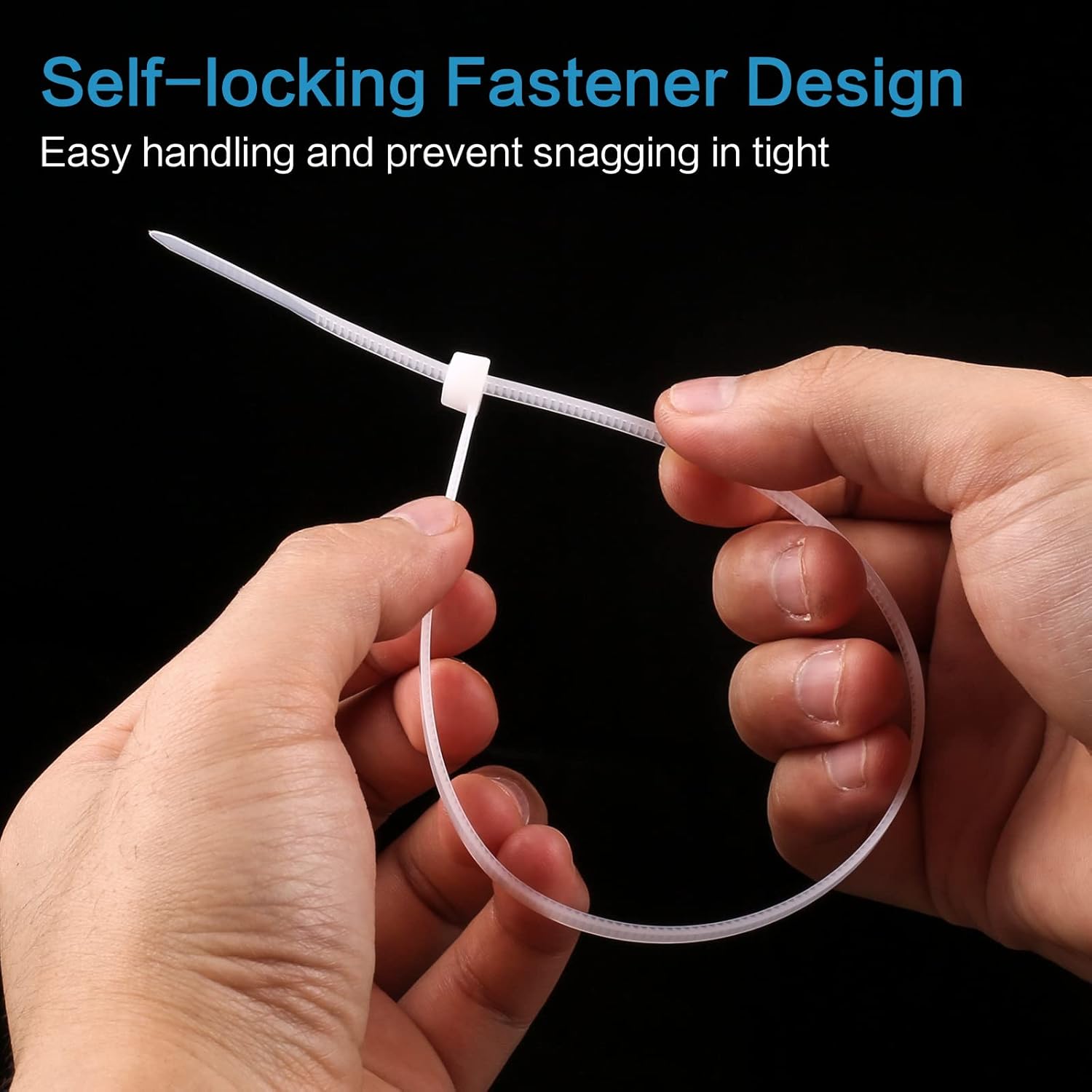 Buy 100pcs 10 White Zip Ties, SelfLocking Nylon Clear Cable Ties with