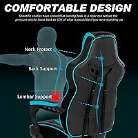 Vista 9 de Vonesse Gaming Chairs for Adults, Gaming Chairs with Footrest and Massage, Reclining Computer Chair for Heavy People,Big and Tall Ergonomic Gamer
