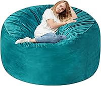 Vista 66 de Homguava Silla de Puf de 2 Pies: Pufs de 2' con Espuma de Memoria Rellenos, Cómodas Sillas de Puf Redondas con Funda de Terciopelo Holandés - Rosa