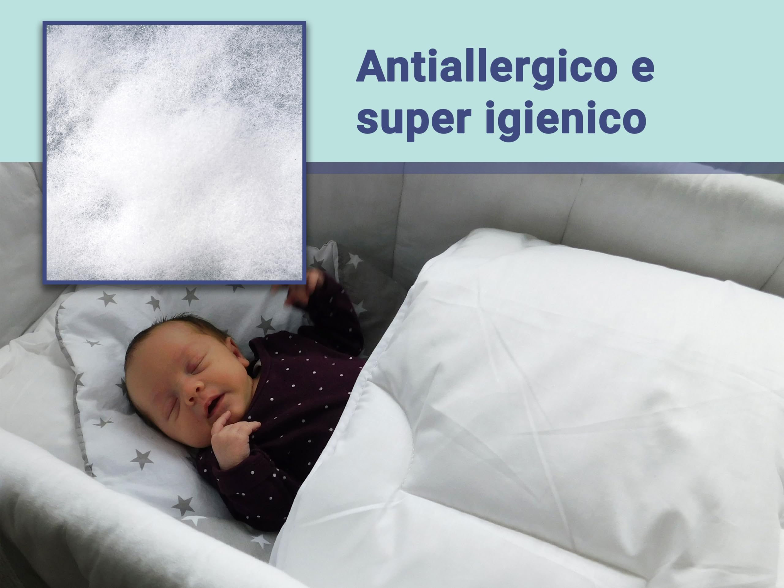 ZOLLNER Cuscino 35x40 cm per bambini - cuscinetto piatto - adatto per allergici - materiale misto - lavabile a 95°C - Qualità alberghiera