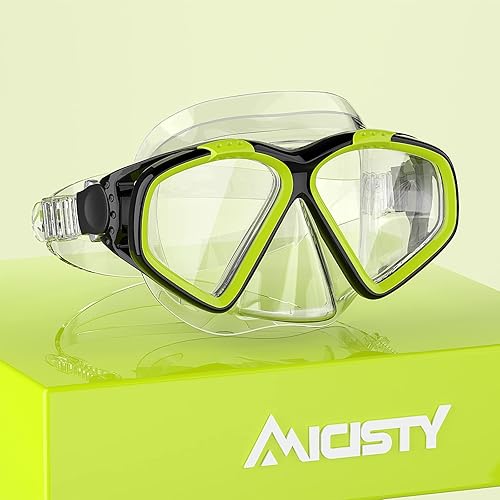Diving Mask for Adults, Swim Goggles with Nose Cover, Swim Masks, Snorkel Diving Mask, Youth Snorkeling Glasses Waterproof Anti-Fog Tempered Glass Mask