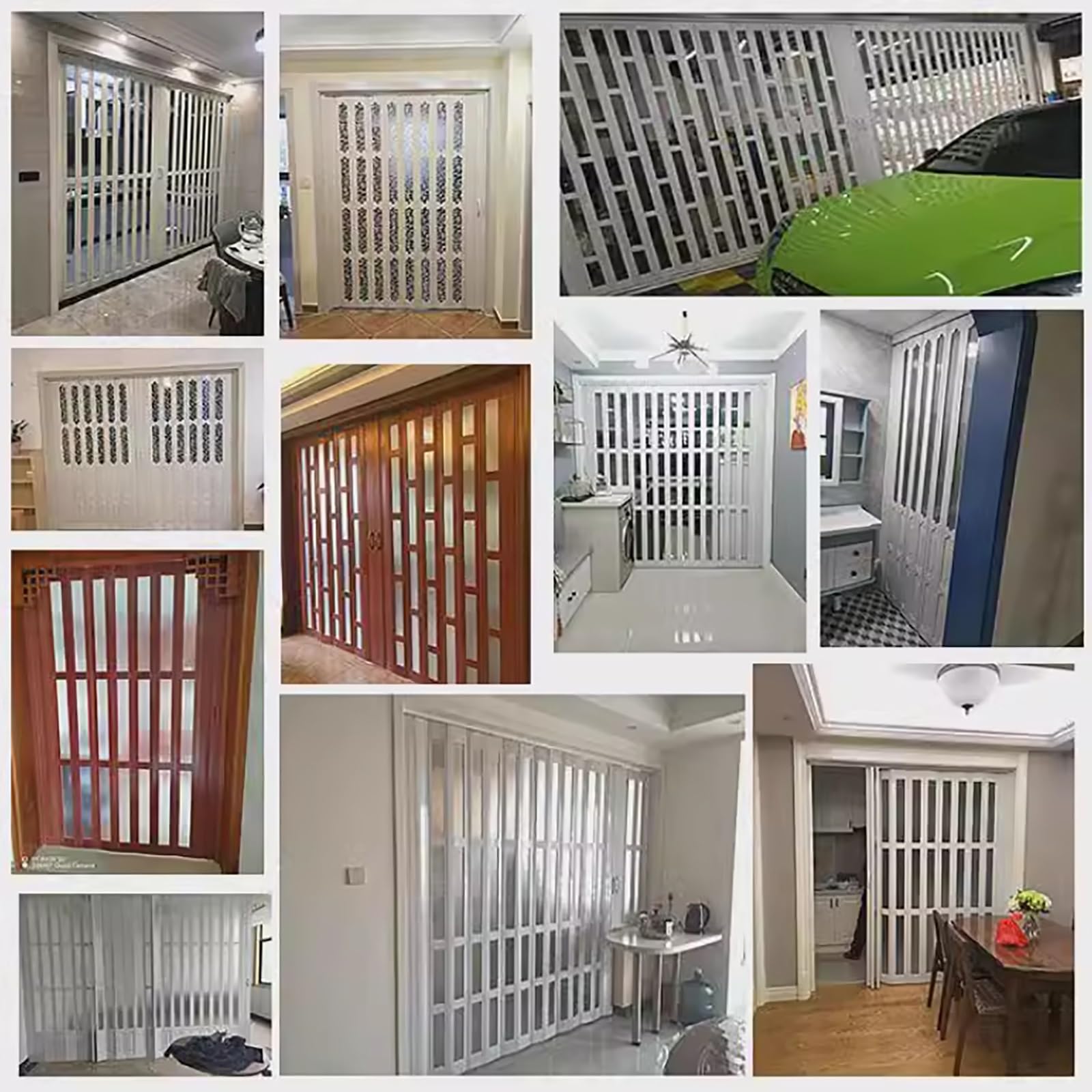 Drzwi akordeonowe, białe harmonijkowe drzwi harmonijkowe z PCW, wszechstronna ścianka działowa do biura, kuchni, łazienki i spiżarni, rozmiary 61–96 cm, przegroda przesuwna, uchwyt sufitowy (białe 1
