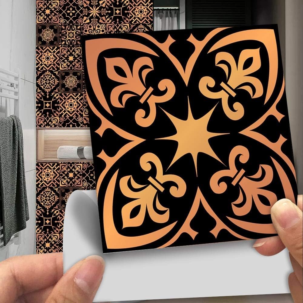 Tile Stickers， Wall Tiles Stickers, Self Adhesive Tile Pack of 10 for Kitchen Bathroom(10 Pcs/20x20cm)