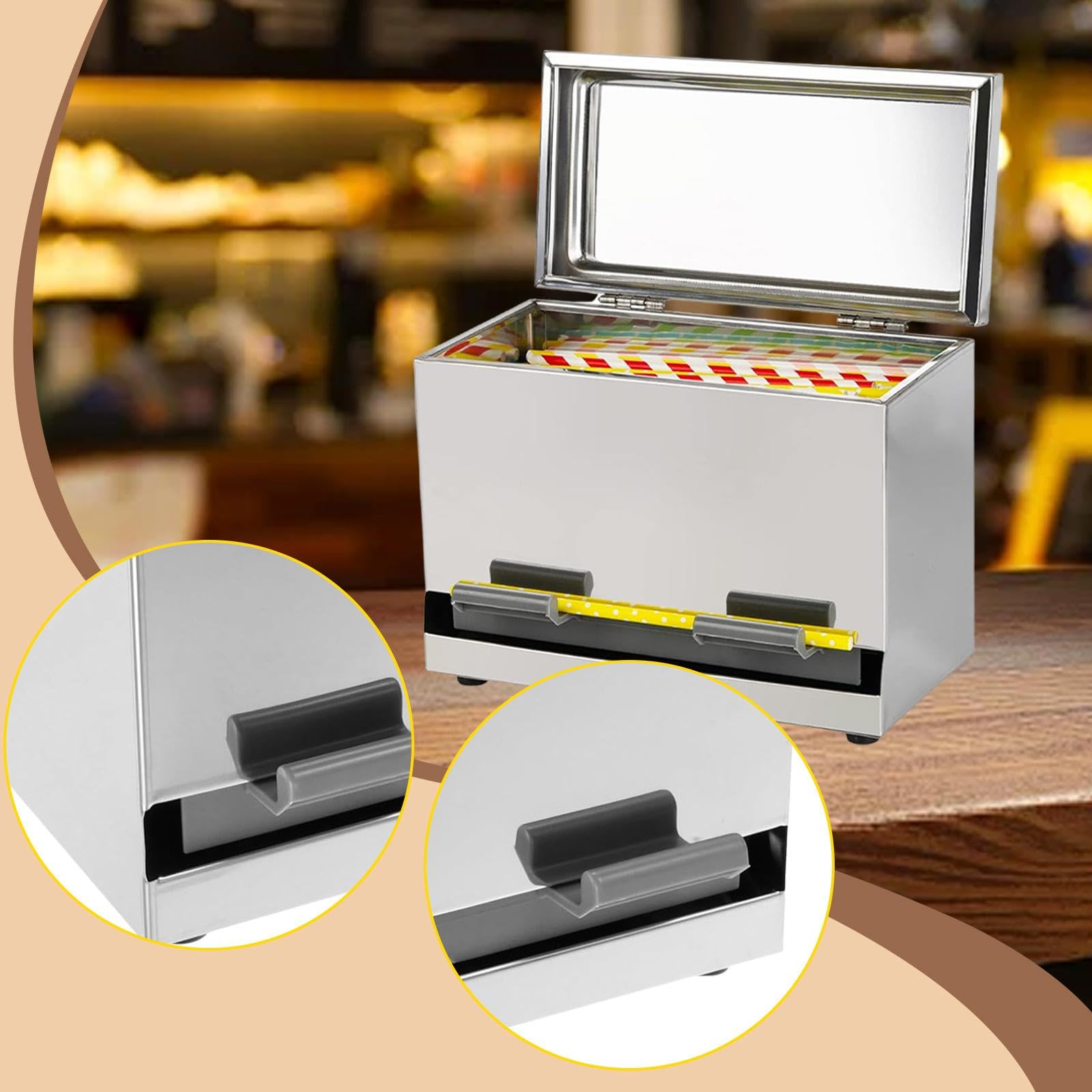 Milageto Strohhalmspender aus Edelstahl, Bleistiftspenderhalter, platzsparende, Wiederverwendbare Strohhalm-Aufbewahrungsbox für Esszimmer im Restaurant