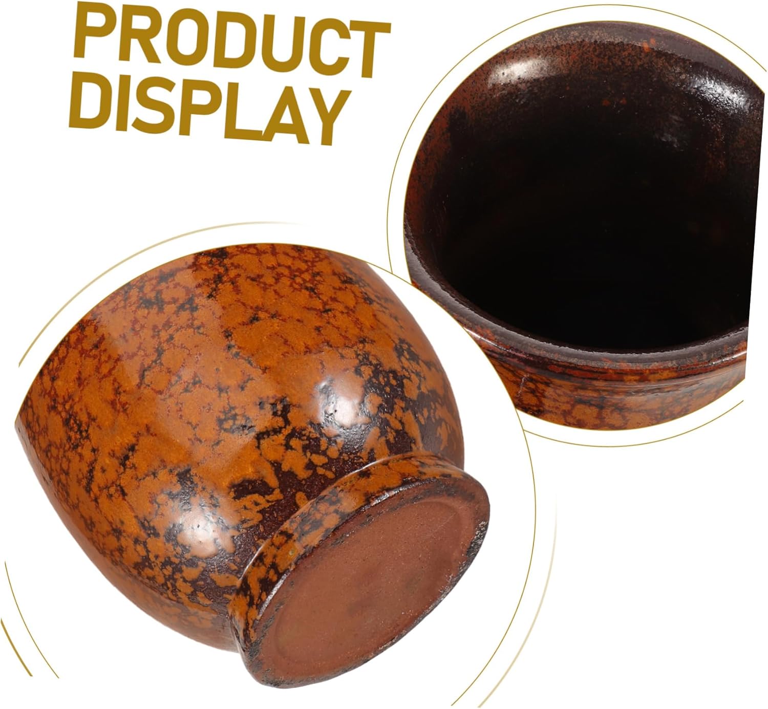 Angoily Vintage Handmade Ceramic Jar Water Fountain with Side for Smooth Waterfall Flow Indoor Outdoor Tabletop Decor for Garden Fish Tank Patio and Aquariums