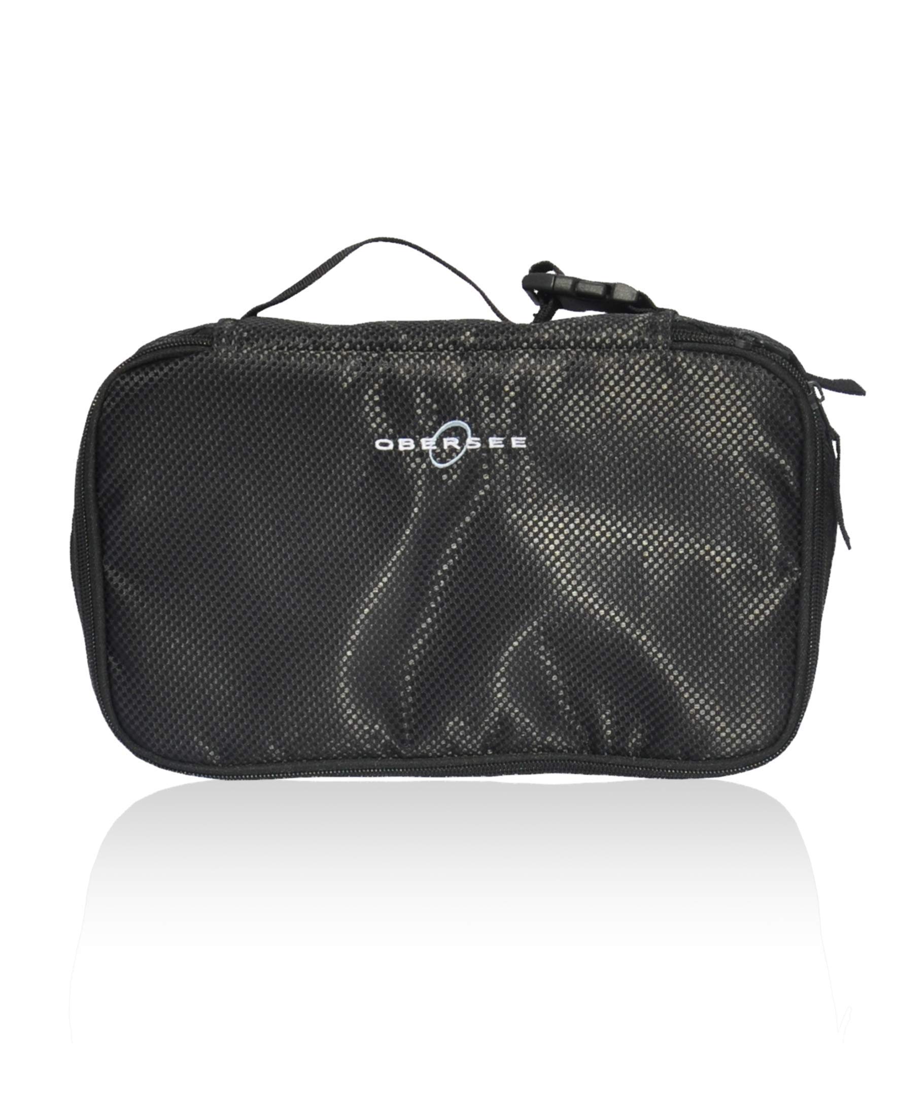Obersee Breastmilk Baby Bottle Cooler & Travel Bag, Easily attaches to Baby Stroller or Diaper Bag (Black)