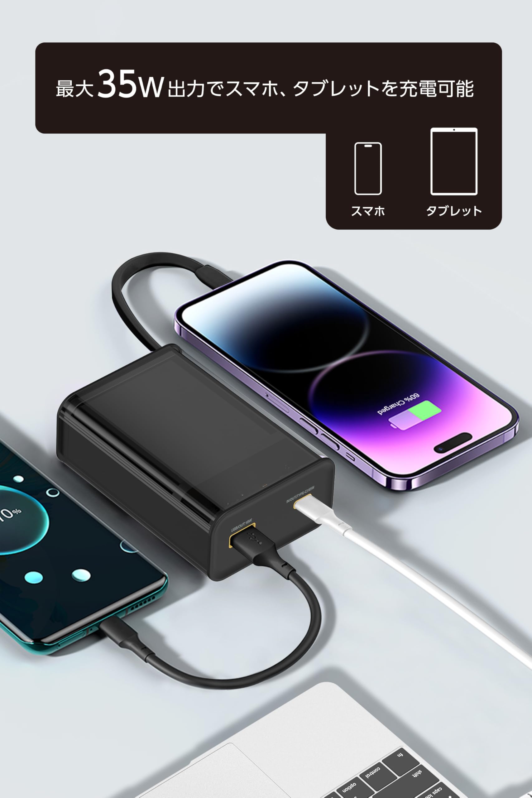Amazon | C520 準固体電池 搭載 モバイルバッテリー 10000mAh 最大出力