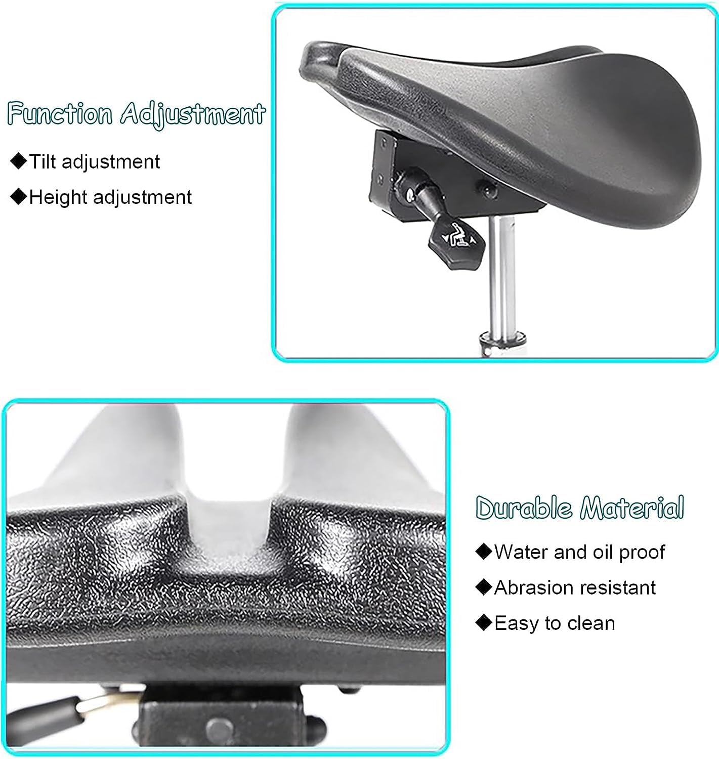 Sattelstuhl Split Seat Sattel Rollstuhl mit Fußstütze, Neigbare Rückenstütze Drehhocker, Klinik/Apotheke Ergonomischer Hocker Sonstiges