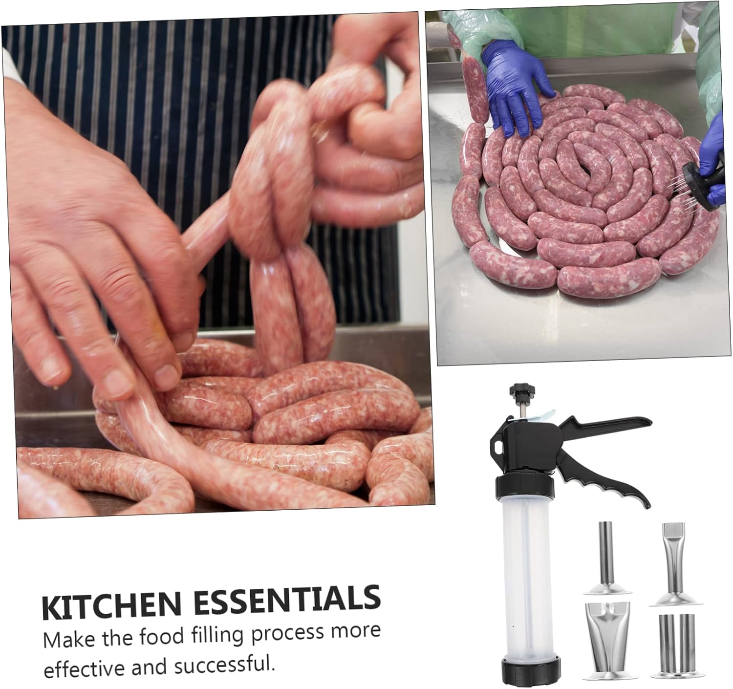 Manual Sausage Stuffer Sturdy Steel Sausage Filler Tube for Home Use Easy Operation Filling Tool with Practical Design for Delicious Homemade