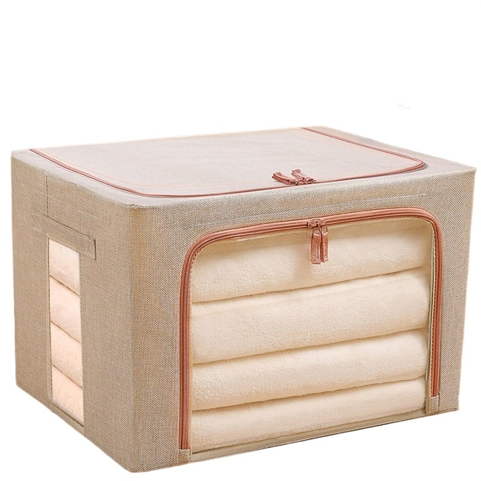 Organizador Ropa Organizadores de almacenamiento plegables, caja organizadora for ropa, manta, colcha, armario de gran capacidad, almacenamiento de suéteres, organizador de armario de ropa(Khaki,24L)