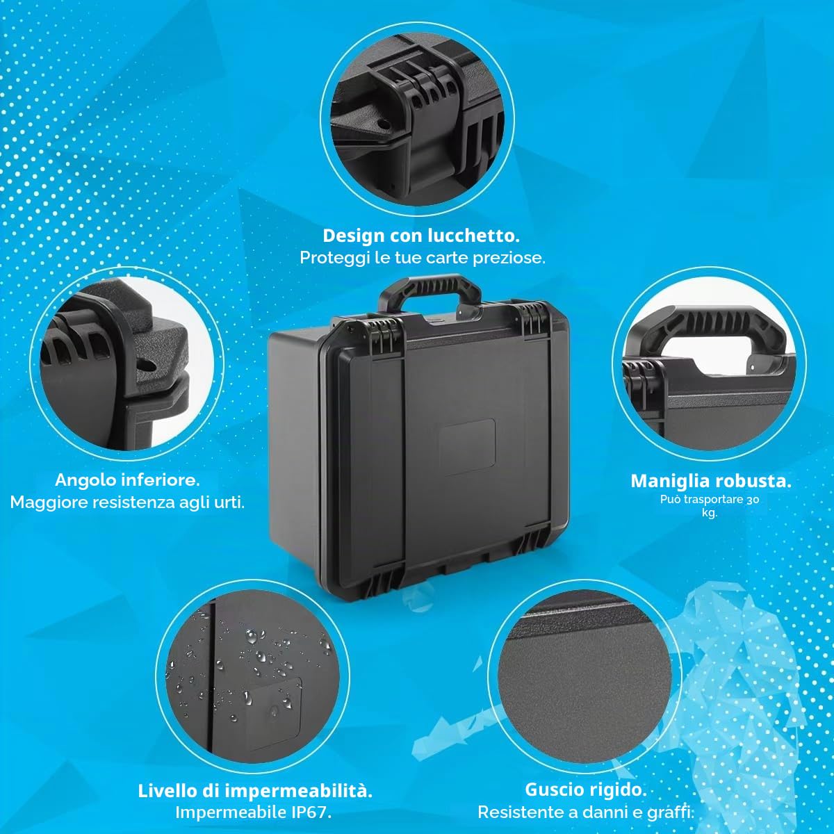 Valigetta Carte Gradate, Porta Slab PSA Box per 90 Carte Graded, Trading Cards Holder Box, Custodie Resistenti Scatola Portaoggetti per Top Loaders, Carte Sportive, One Touch