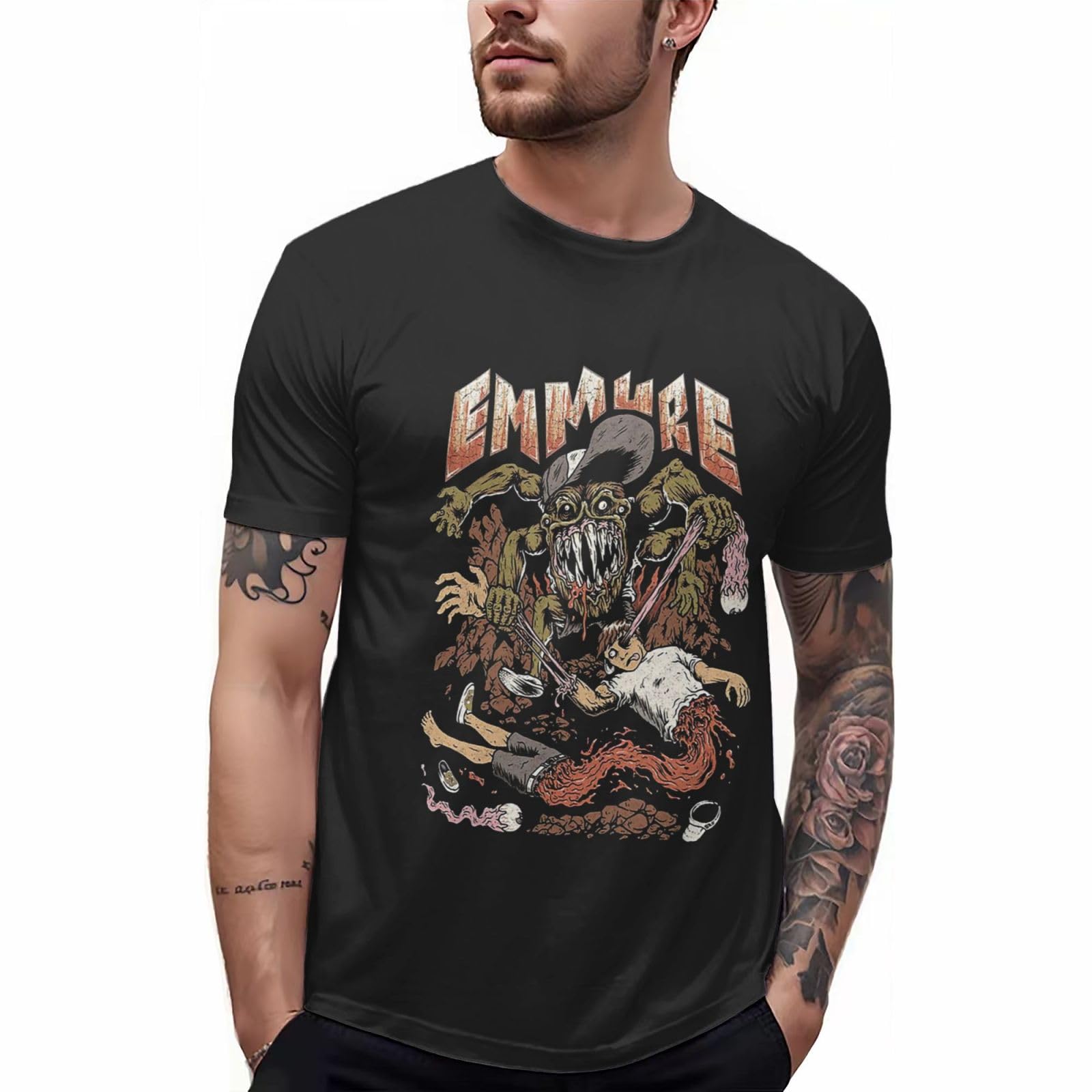 Emmures T Shirt Man's Summer Casual Tee Cotton Crew Neck Short Sleeve Shirts